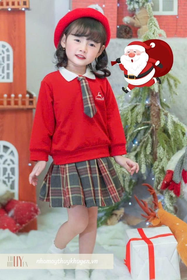 ảo nỉ kết hợp với chân váy xếp ly là cách phối đồ noel cho bé gái được ưa chuộng ảo nỉ kết hợp với chân váy xếp ly là cách phối đồ noel cho bé gái được ưa chuộng