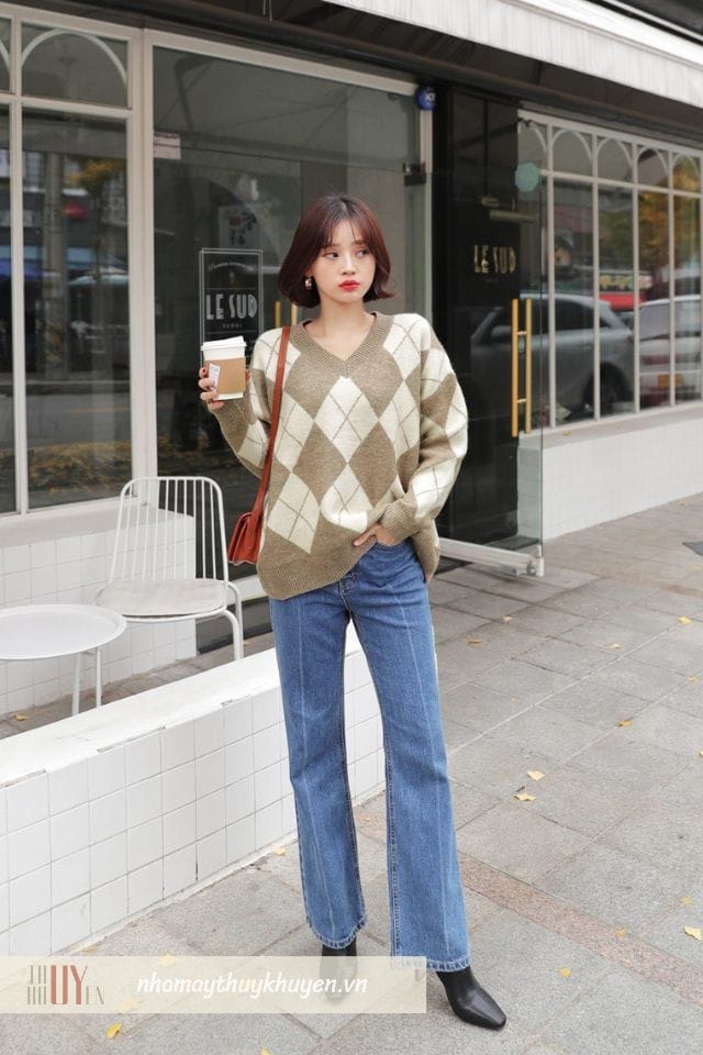 áo len phối cùng quần jean skinny đi chơi noel áo len phối cùng quần jean skinny đi chơi noel