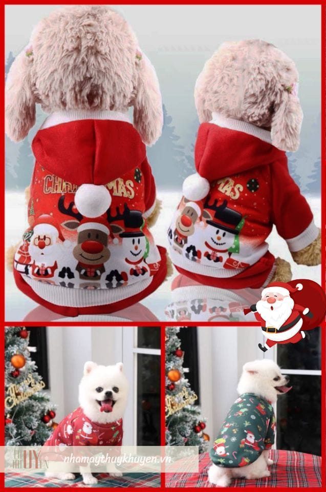 áo len ông già noel là mẫu đồ noel cho chó dễ thương áo len ông già noel là mẫu đồ noel cho chó dễ thương