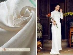 vải lụa là loại vải may áo dài trắng học sinh sang trọng, quý phái
